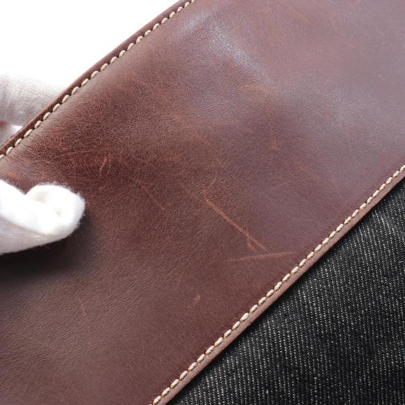 CHANEL Coco Mark Tote Bag Denim Leather Black Brown - Picture 6 of 10